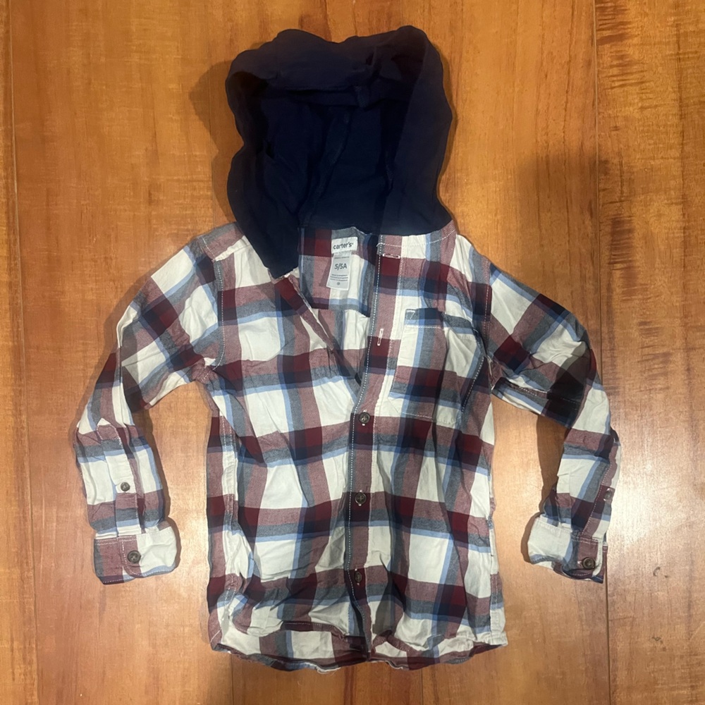 Long sleeve button up with hood